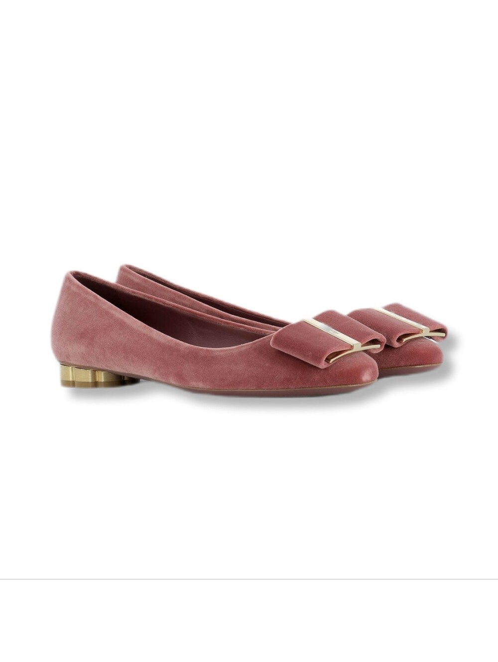 Salvador Ferragamo Women's Dusty Rose Pink Velvet Bow Detail Loafers